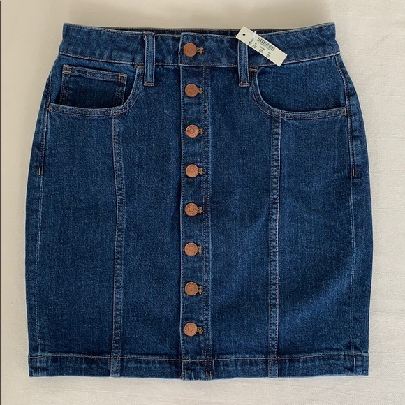 Madewell Dresses & Skirts - Madewell Denim Straight Button Down Mini Skirt